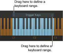Figure. Action of keyboard range being defined.