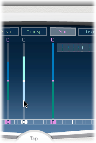 Figure. Tap display, showing tap edit operation.