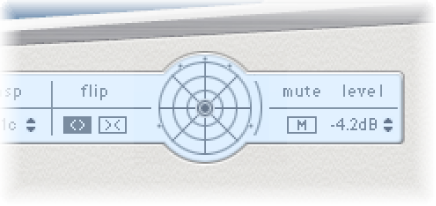 Figure. Tap parameter bar, showing the surround panner.