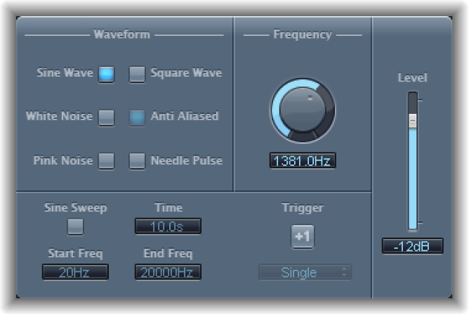 Figure. Test Oscillator window.