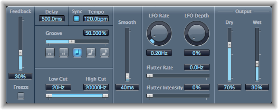 Figure. Tape Delay window.
