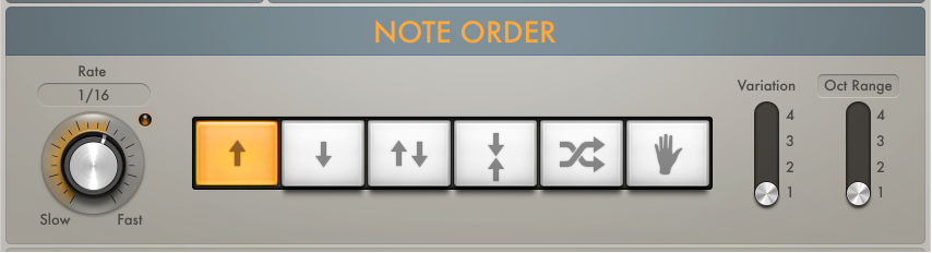 Figure. Arpeggiator Note Order parameters.