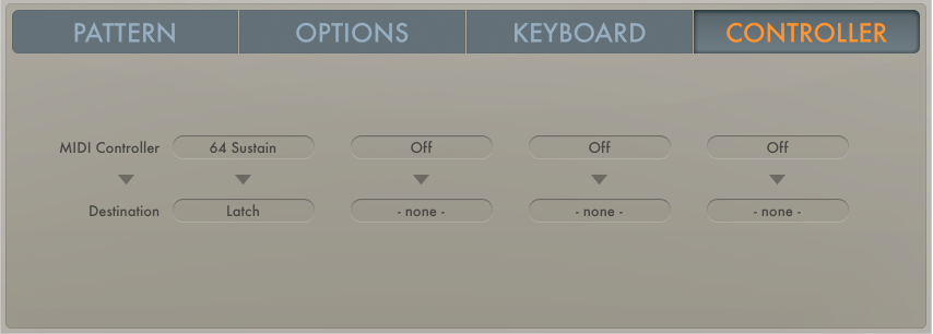 Figure. Arpeggiator Controller parameters.