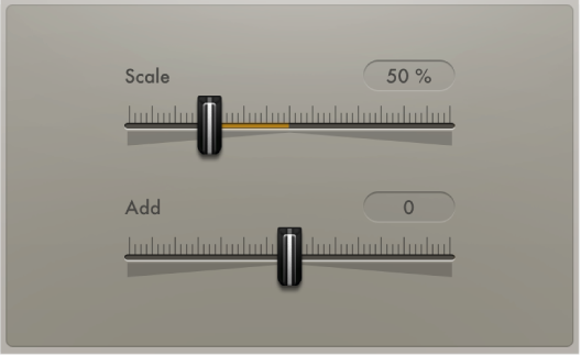 Figure. Velocity Processor Add/Scale parameters.