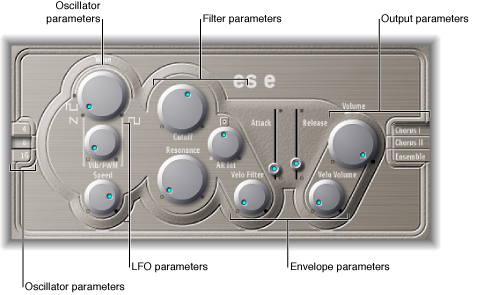 Figure. ES E window showing main interface areas.