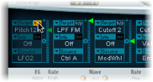 Figure. Modulation Router Bypass (b/p) button.