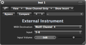 Figure. External Instrument window.