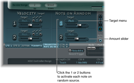 Figure. Note-on Random parameters.