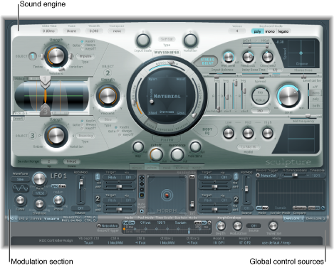 Figure. Sculpture window showing main interface areas.