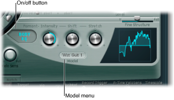 Figure. Body EQ On/Off and Model parameters.