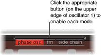 Figure. Oscillator 1 mode buttons.
