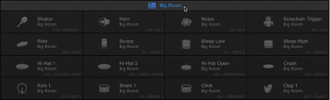Figure. Drum Machine Designer header area.