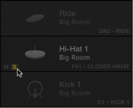 Figure. Drum Machine Designer Solo button.