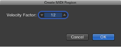 Figure. Create MIDI Region window.