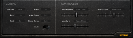 Figure. Retro Synth Global parameters.