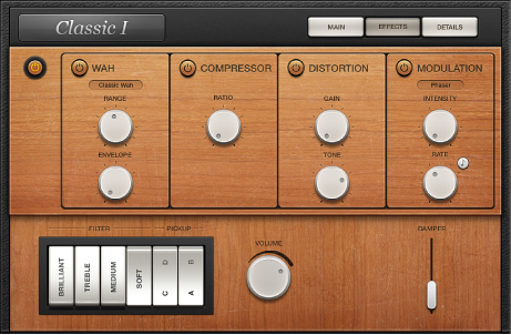 Figure. Vintage Clav Effects window.