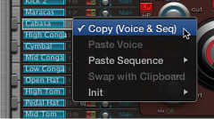 Figure. Sound name shortcut menu.