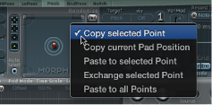 Figure. Morph Pad shortcut menu.