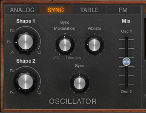 Figure. Retro Synth Sync oscillator parameters.