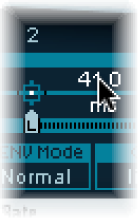 Figure. Vector Envelope Time parameter adjustment.