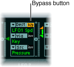 Figure. Modulation Router Bypass (b/p) button.