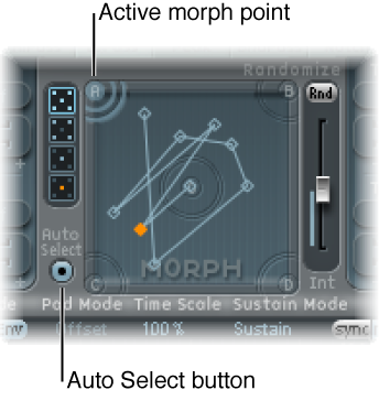 Figure. Morph Pad, showing active morph point and Auto Select button.