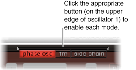 Figure. Oscillator 1 mode buttons.
