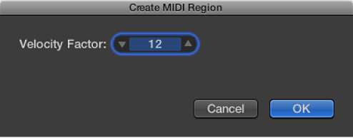 Figure. Create MIDI Region window.