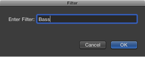 Figure. Search Filter window.