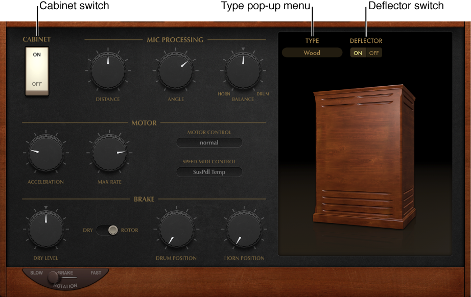 Figure. Vintage B3 Rotor Cabinet window advanced parameters.