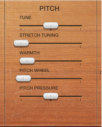 Figure. Vintage Clav Pitch parameters.