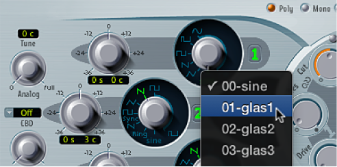 Figure. Digiwave pop-up menu.