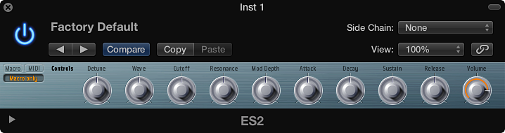 Figure. Macro View control parameters.