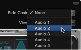 Figure. Side Chain source pop-up menu.