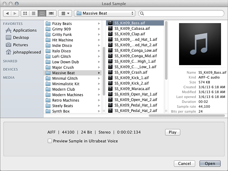 Figure. Load Sample window.