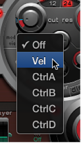 Figure. Via source pop-up menu.