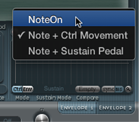 Figure. Record Trigger Mode pop-up menu.