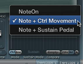 Figure. Record trigger pop-up menu.