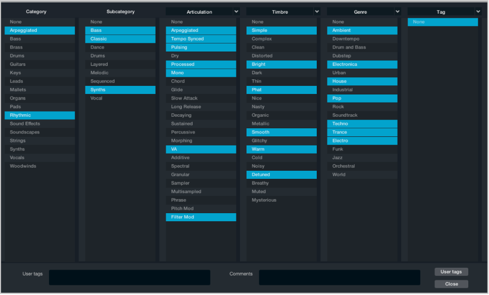 Figure. Browser results list edit mode.