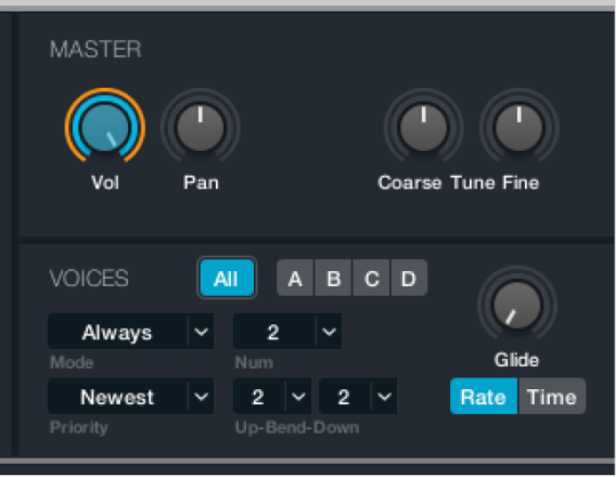 Figure. Master voice parameters.