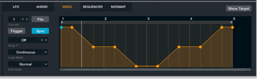 Figure. Multi segment envelope generator control panel.