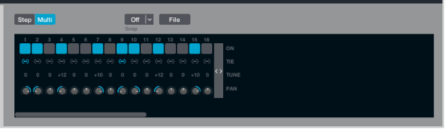 Figure. Arpeggiator multi mode controls.