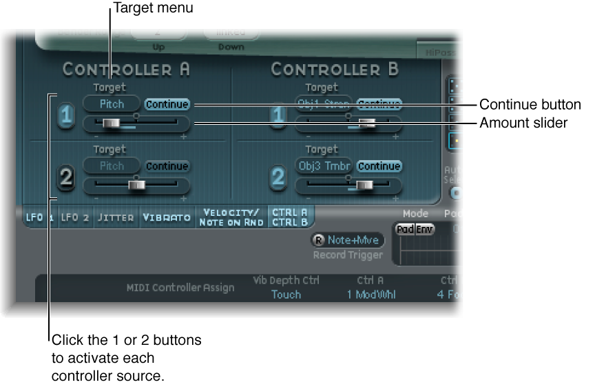 Figure. Controller A and Controller B parameters