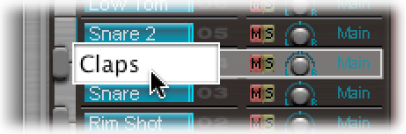 Figure. Text entry field showing Claps.