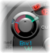Figure. Cutoff knob modulation settings example.