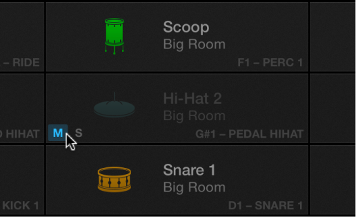 Figure. Drum Machine Designer Mute button.