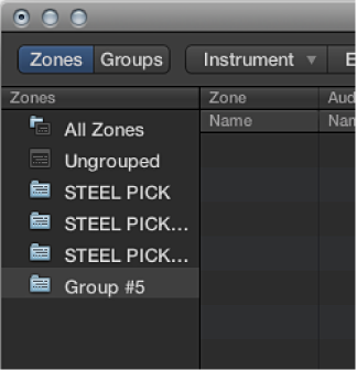Figure. Zones column.