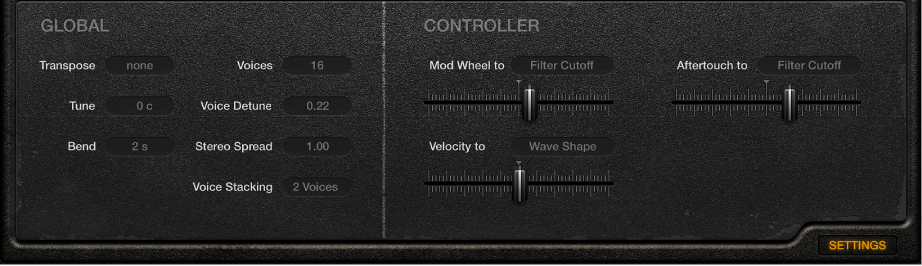 Figure. Retro Synth Global parameters.