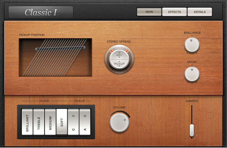 Figure. Vintage Clav Main window.