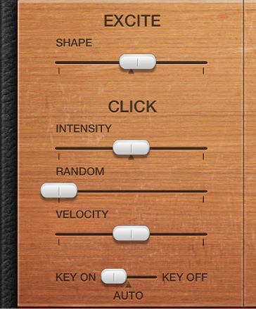 Figure. Vintage Clav Excite and Click parameters.